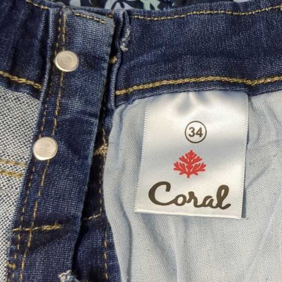 CORAL Blue Denim Overalls Dark Wash size 34 - Picture 13 of 14